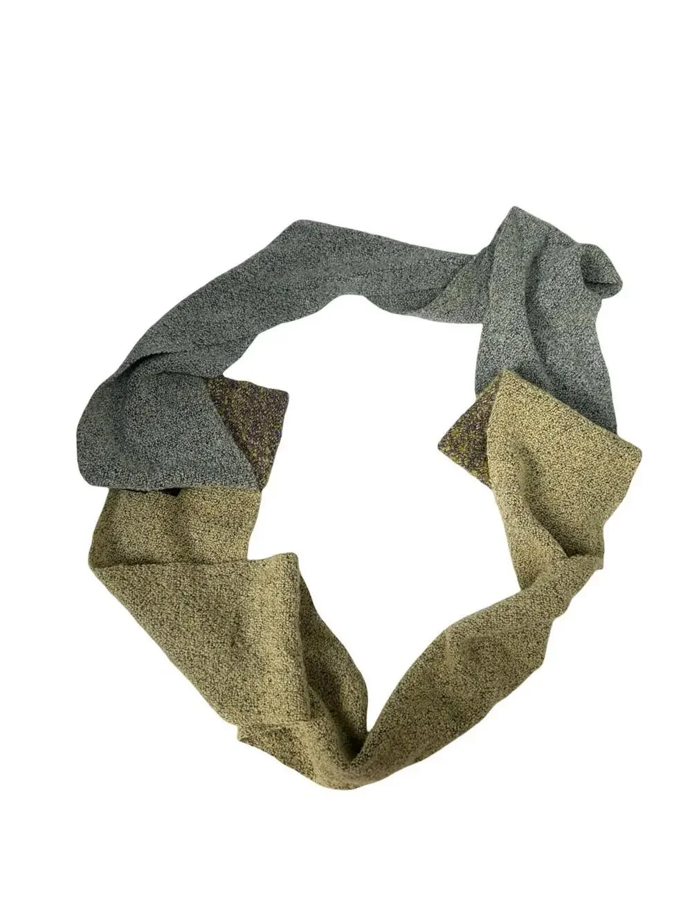 McKernan Merino Wool Cashmere Color‎ Block Scarf Blue Beige Purple Ireland